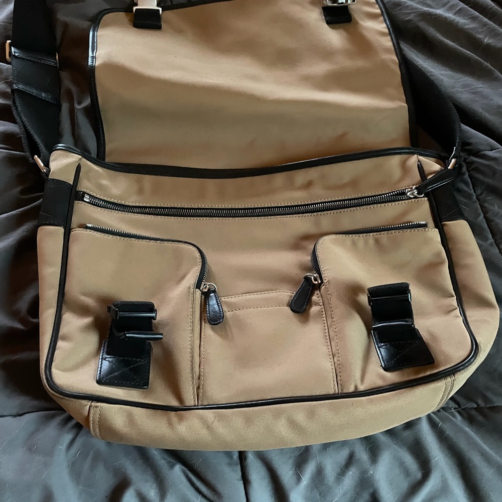 Coach fabric and leather messenger bag